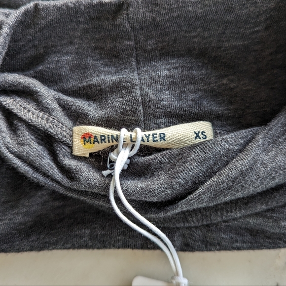 NWT Marine Layer Lynn Turtleneck Gray Long Sleeve T-Shirt - Picture 3 of 10